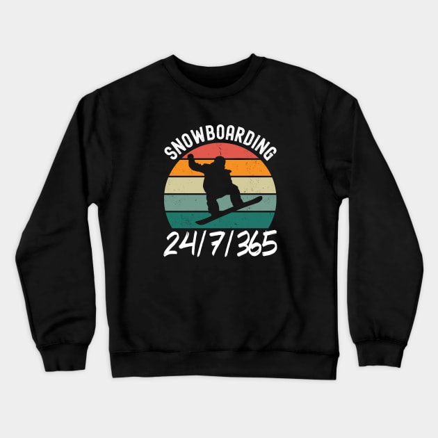 Snowboarding 24/7/365 Crewneck Sweatshirt by footballomatic